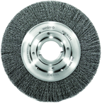 8" - Diameter Medium Face Crimped Wire Wheel; .0104" Steel Fill; 2" Arbor Hole - Industrial Tool & Supply