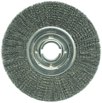 12" Diameter - 2" Arbor Hole - Crimped Steel Wire Straight Wheel - Industrial Tool & Supply