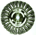 8" - Diameter Standard Twist Knot Wire Wheel; .0118" Steel Fill; 5/8" Arbor Hole - Industrial Tool & Supply
