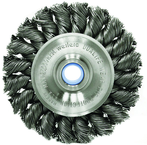 3" Diameter - 3/8-1/2" Arbor Hole - Knot Twist Stainless Straight Wheel - Industrial Tool & Supply