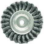 4" Diameter - 3/8-1/2" Arbor Hole - Knot Twist Stainless Straight Wheel - Industrial Tool & Supply