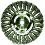 6" Diameter - 1/2-5/8" Arbor Hole - Knot Twist Stainless Straight Wheel - Industrial Tool & Supply