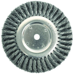 8" Diameter - 5/8" Arbor Hole - Knot Twist Stainless Straight Wheel - Industrial Tool & Supply