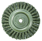 6" Diameter - 5/8-11" Arbor Hole - Stringer Bead Twist Steel Wire Straight Wheel - Industrial Tool & Supply