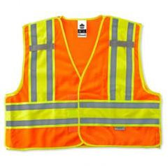 8245PSV 6/7XL ORANGE SAFETY VEST - Industrial Tool & Supply