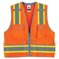 8254HDZ S/M ORANGE HD SURVEYORS VEST - Industrial Tool & Supply