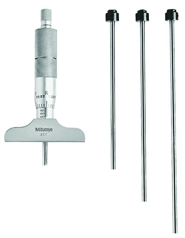 0 - 4'' Measuring Range - Ratchet Thimble - Depth Micrometer - Industrial Tool & Supply