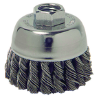 2-3/4" Diameter - M-10 x 1.50 Arbor Hole - Knot Steel Wire Cup Wheel - Industrial Tool & Supply