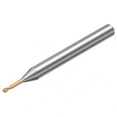 R216.42-00530-HC05G 1700 0.5mm 2 FL Solid Carbide ball nose endmill w/Cylindrical with Neck Shank - Industrial Tool & Supply