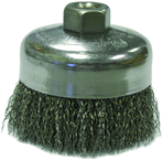 4" Diameter - 5/8-11" Arbor Hole - Crimped Steel Wire Cup Wheel - Industrial Tool & Supply
