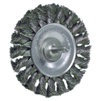 4" - Diameter Stem-Mounted Knot Wire Wheel; .020" - Diameter Steel Fill; 1/4" Stem - Industrial Tool & Supply