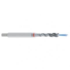 M5x0.80 6H 3-Flute Cobalt Red Ring Semi-Bottoming 40 degree Spiral Flute Tap-Bright - Industrial Tool & Supply