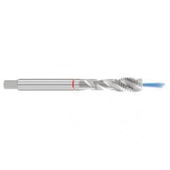 M12x1.75 6H 3-Flute Cobalt Red Ring Semi-Bottoming 40 degree Spiral Flute Tap-Bright - Industrial Tool & Supply