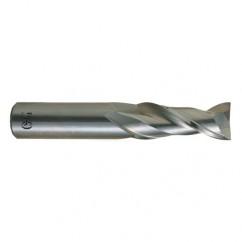 1/2 Dia. x 3 Overall Length 2-Flute .060 C/R Solid Carbide SE End Mill-Round Shank-Center Cutting-Uncoated - Industrial Tool & Supply
