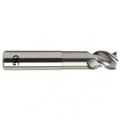 1/2 Dia. x 4 Overall Length 3-Flute Square End Solid Carbide SE End Mill-Round Shank-Center Cutting-Uncoated - Industrial Tool & Supply