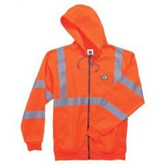8392 L ORG ZIPPER HOODED SWEATSHIRT - Industrial Tool & Supply