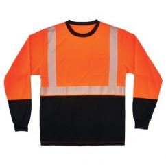 8281BK S ORG/BLK LG SLV T-SHIRT - Industrial Tool & Supply
