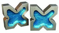 4-3/4 x 4-3/4 x 1-3/8" Quadruple V-Block with 1-3/16; 1-9/16; and  2; and 3-3/8" Vees - Industrial Tool & Supply