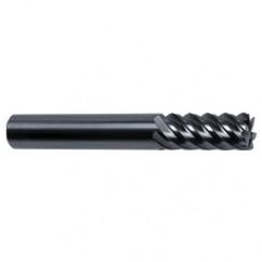 5/8" Dia. - 3-1/2" OAL - 45° Helix Bright Carbide End Mill - 6 FL - Industrial Tool & Supply