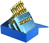 29 Pc. HSS-Range 1/16-1/2 x 64Ths-TiN Jobber Drill Set-Metal Index - Industrial Tool & Supply