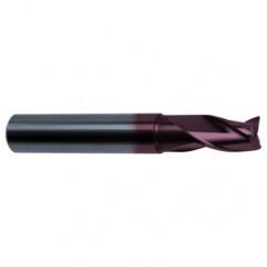 2.5mm Dia. x 50mm Overall Length 3-Flute Square End Solid Carbide SE End Mill-Round Shank-Center Cut-Firex - Industrial Tool & Supply