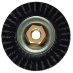 4 x 3/16 x 5/8-11" Arbor - Twisted Steel Wire Encapsulated Bead Twist Wheel - Industrial Tool & Supply