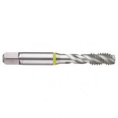 M18x2.5 6H 4-Flute Cobalt Yellow Ring Semi-Bottoming 40 degree Spiral Flute Tap-Bright - Industrial Tool & Supply
