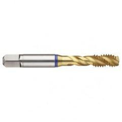 M18x2.5 6H 4-Flute PM Cobalt Blue Ring Semi-Bottoming 40 degree Spiral Flute Tap-TiN - Industrial Tool & Supply