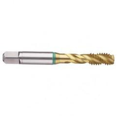 M24x3.0 6H 4-Flute Cobalt Green Ring Semi-Bottoming 40 degree Spiral Flute Tap-TiN - Industrial Tool & Supply