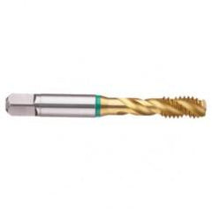 1-3/8-6 2B 4-Flute Cobalt Green Ring Semi-Bottoming 40 degree Spiral Flute Tap-TiN - Industrial Tool & Supply