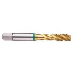 5-44 2B 3-Flute Cobalt Green Ring Semi-Bottoming 40 degree Spiral Flute Tap-TiN - Industrial Tool & Supply