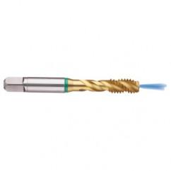 3/4-10 2B 4-Flute Cobalt Green Ring Semi-Bottoming 40 degree Spiral Flute Tap-TiN - Industrial Tool & Supply