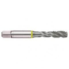 M12x1.75 6H 3-Flute Cobalt Yellow Ring Semi-Bottoming 40 degree Spiral Flute Tap-MolyGlide - Industrial Tool & Supply
