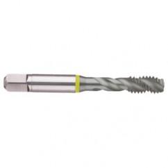 7/8-14 2B 4-Flute Cobalt Yellow Ring Semi-Bottoming 40 degree Spiral Flute Tap-MolyGlide - Industrial Tool & Supply
