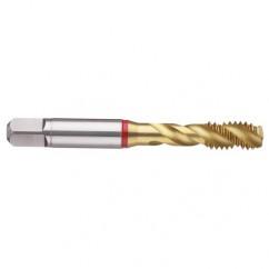 13363 2B 3-Flute PM Cobalt Red Ring Spiral Point Plug Tap-TiN - Industrial Tool & Supply