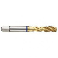 8-32 3B 3-Flute Cobalt Blue Ring Semi-Bottoming 40 degree Spiral Flute Tap-TiN - Industrial Tool & Supply
