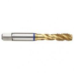 9/16-12 3B 4-Flute Cobalt Blue Ring Semi-Bottoming 40 degree Spiral Flute Tap-TiN - Industrial Tool & Supply