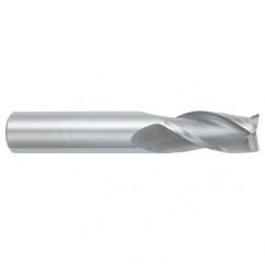 1/2 Dia. x 3 Overall Length 3-Flute Square End Solid Carbide SE End Mill-Round Shank-Center Cutting-TiALN - Industrial Tool & Supply