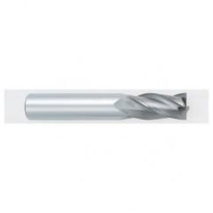 3/8 Dia. x 2-1/2 Overall Length 4-Flute Square End Solid Carbide SE End Mill-Round Shank-Center Cutting-TiAlN - Industrial Tool & Supply