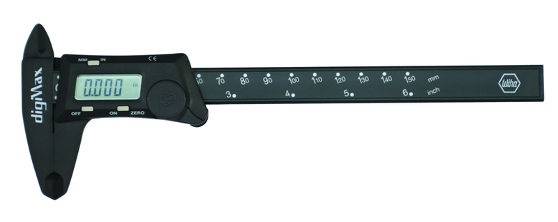6" DigiMax Digital Caliper Inch & Metric Auto Switch On & Off - Industrial Tool & Supply