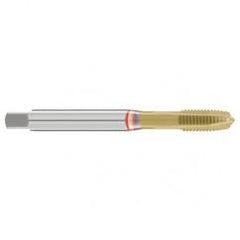 M12x1.0 6H 4-Flute Cobalt Red Ring Spiral Point Plug Tap-TiN - Industrial Tool & Supply