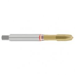 M10x1.25 6H 3-Flute Cobalt Red Ring Spiral Point Plug Tap-TiN - Industrial Tool & Supply