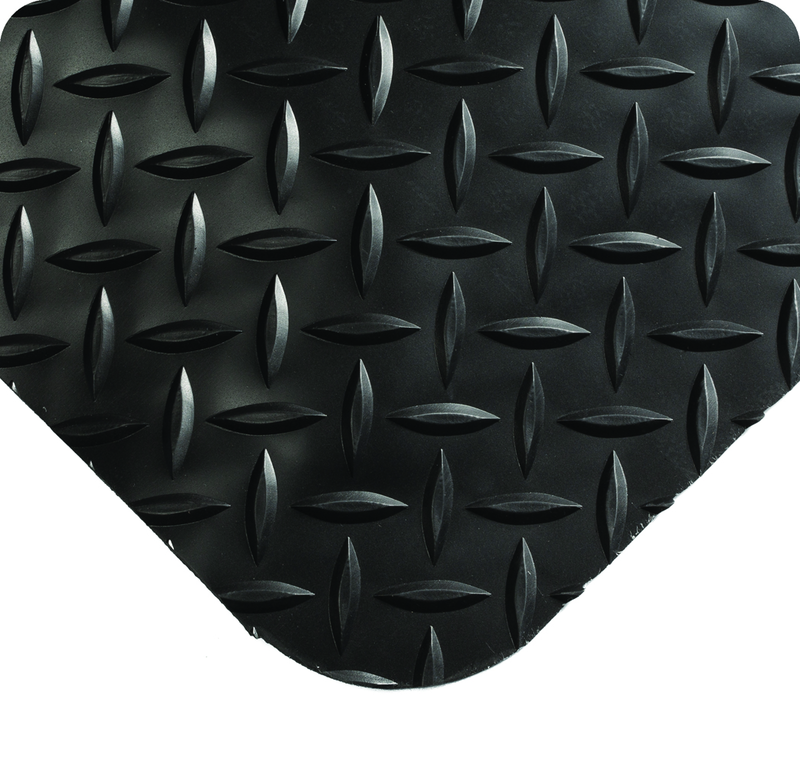 Diamond Plate SpongeCote Floor Mat - 3' x 5' x 9/16" Thick - (Black Anti-Fatigue) - Industrial Tool & Supply