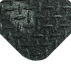 Diamond Plate with GritWorks Floor Mat - 2' x 3' x 9/16" Thick - (Black Diamond Plate Sponge Cote Coating) - Industrial Tool & Supply