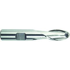7/16" Dia. - 3-1/4" OAL - HSS-TiN - Ball Nose SE EM - 2 FL - Industrial Tool & Supply
