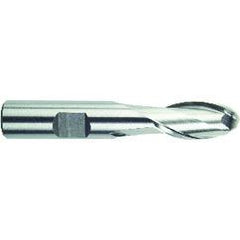 7/16" Dia. - 3-1/4" OAL - HSS-TiN - Ball Nose SE EM - 2 FL - Industrial Tool & Supply