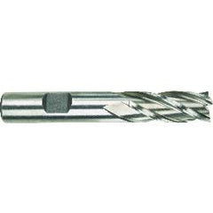 5/8 Dia. x 3-3/8 Overall Length 4-Flute Square End High Speed Steel SE End Mill-Round Shank-Non-Center Cut-Uncoated - Industrial Tool & Supply