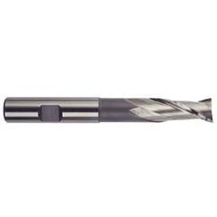 1/2 Dia. x 4 Overall Length 2-Flute Square End High Speed Steel SE End Mill-Round Shank-Center Cut-Uncoated - Industrial Tool & Supply