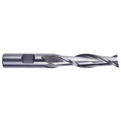 1/2 Dia. x 4 Overall Length 2-Flute Square End High Speed Steel SE End Mill-Round Shank-Center Cut-Uncoated - Industrial Tool & Supply