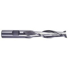 1/2 Dia. x 4 Overall Length 2-Flute Square End High Speed Steel SE End Mill-Round Shank-Center Cut-Uncoated - Industrial Tool & Supply